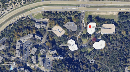 Map of Salt Technologies office in Austin, Texas